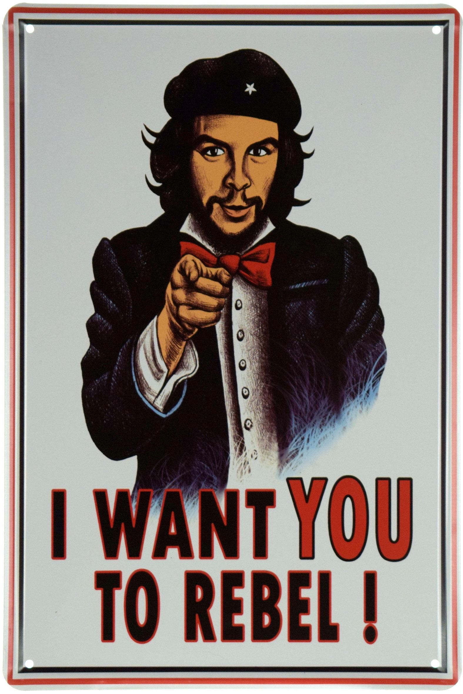 Табличка металлическая Я Хочу, Чтобы Ты Восстал!/I Want You To Rebel! 20x30 см