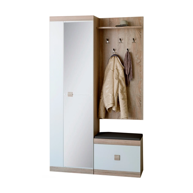 Передпокій Еверест Соната-3 Дуб сонома/Білий (EVR-20584)