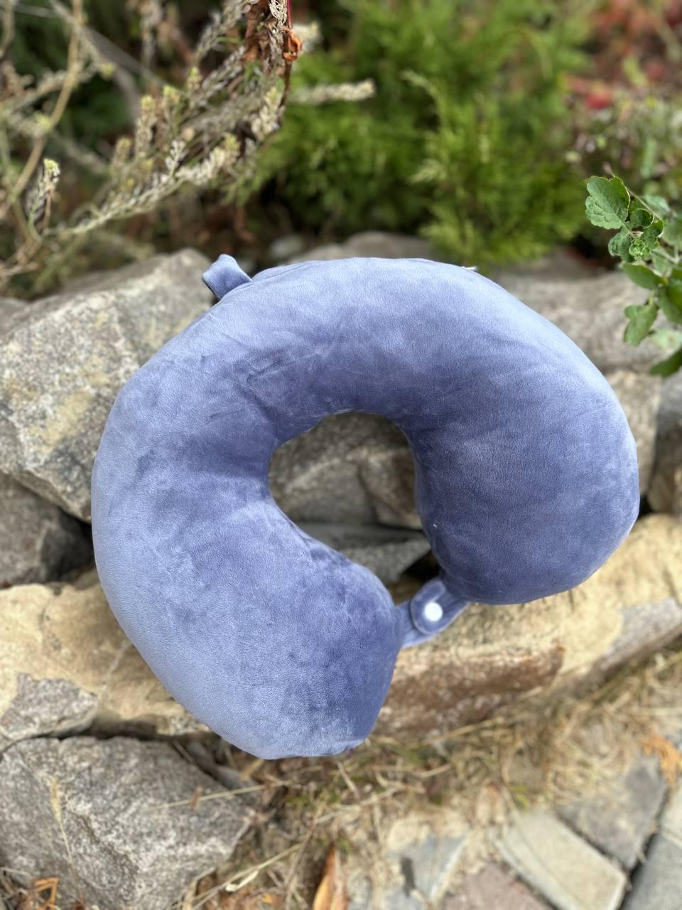 Подушка дорожная 30х29х11 см Синий - фото 2