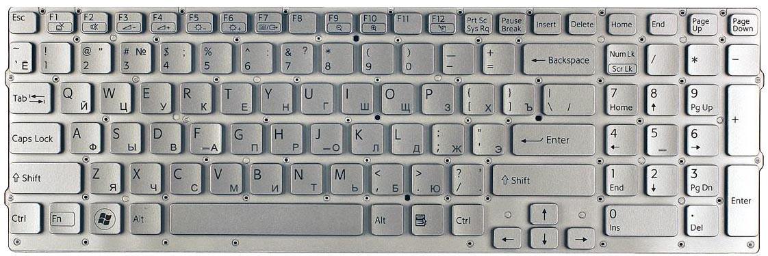 Клавіатура для ноутбука Sony Vaio VPC-CB17/VPC-CB Silver