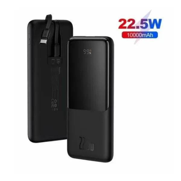 Повербанк BASEUS Elf QC Adaman 10000mAh 22,5W швидка зарядка з вбудованими Lightning та Type-C Black (13) - фото 2