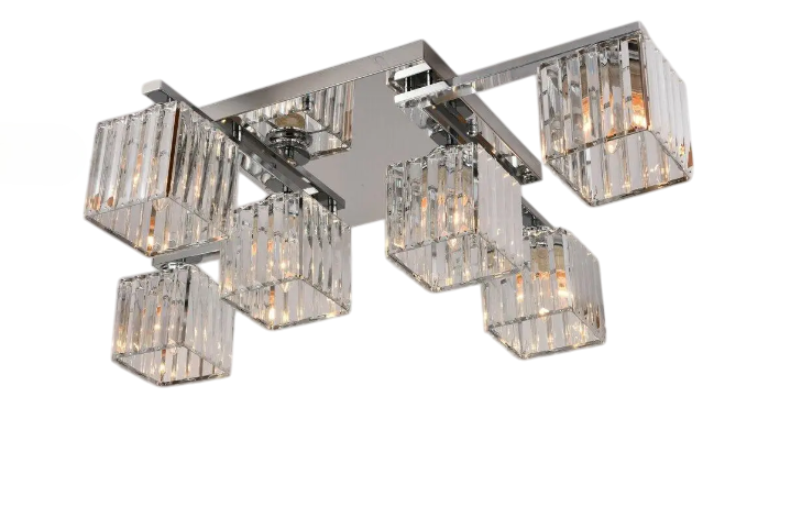 Люстра хрустальная потолочная Sirius на 6 плафонов Е14 Хром (Ш 1318/6 CR)