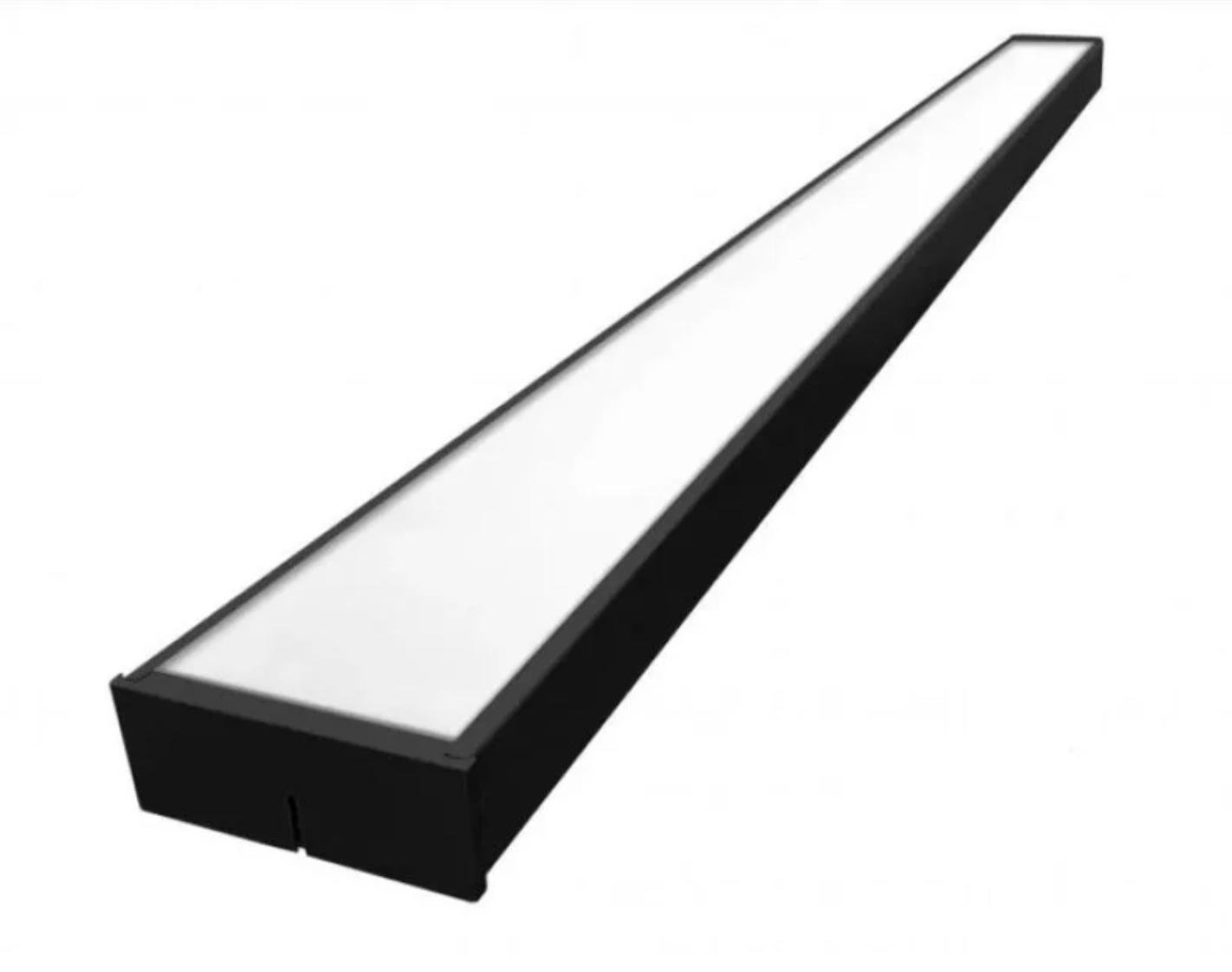 Светильник линейный светодиодный офисный Lezard металл 60 Вт 6400K 100х1200 мм Черный (464-OL100-060B)