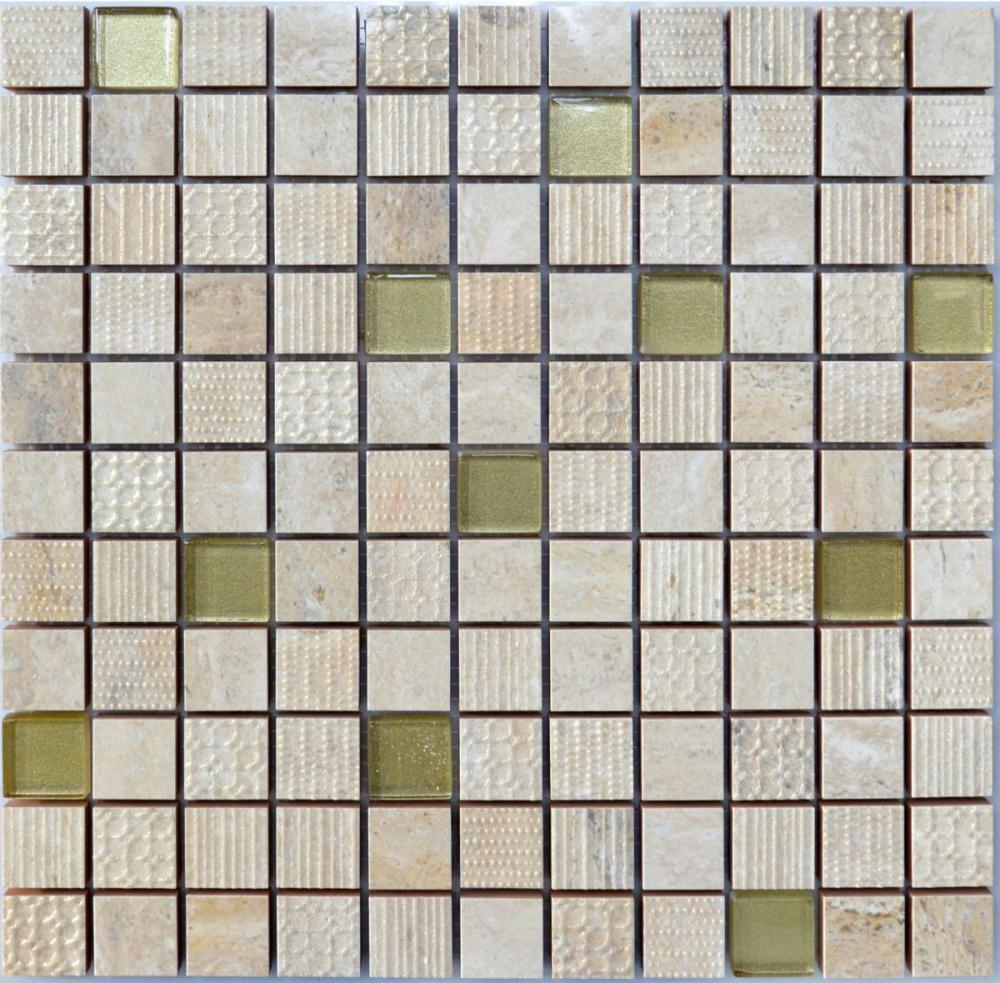 Мозаика декоративная Kotto Ceramica СМ 3041 С2 300x300x9 мм/25x25 мм Beige/Gold