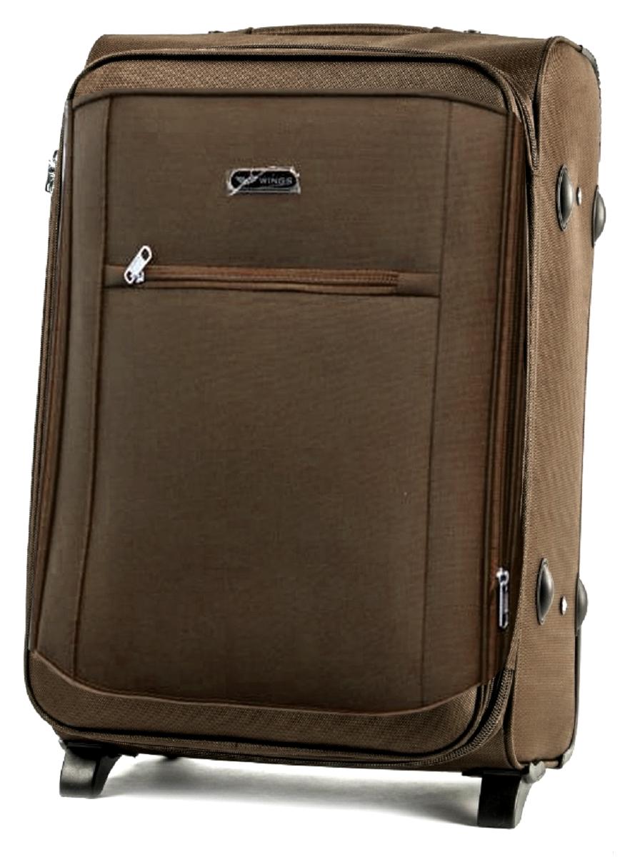 Чемодан тканевый Wings 1701 большой 2 колеса Коричневый (Vt00285)