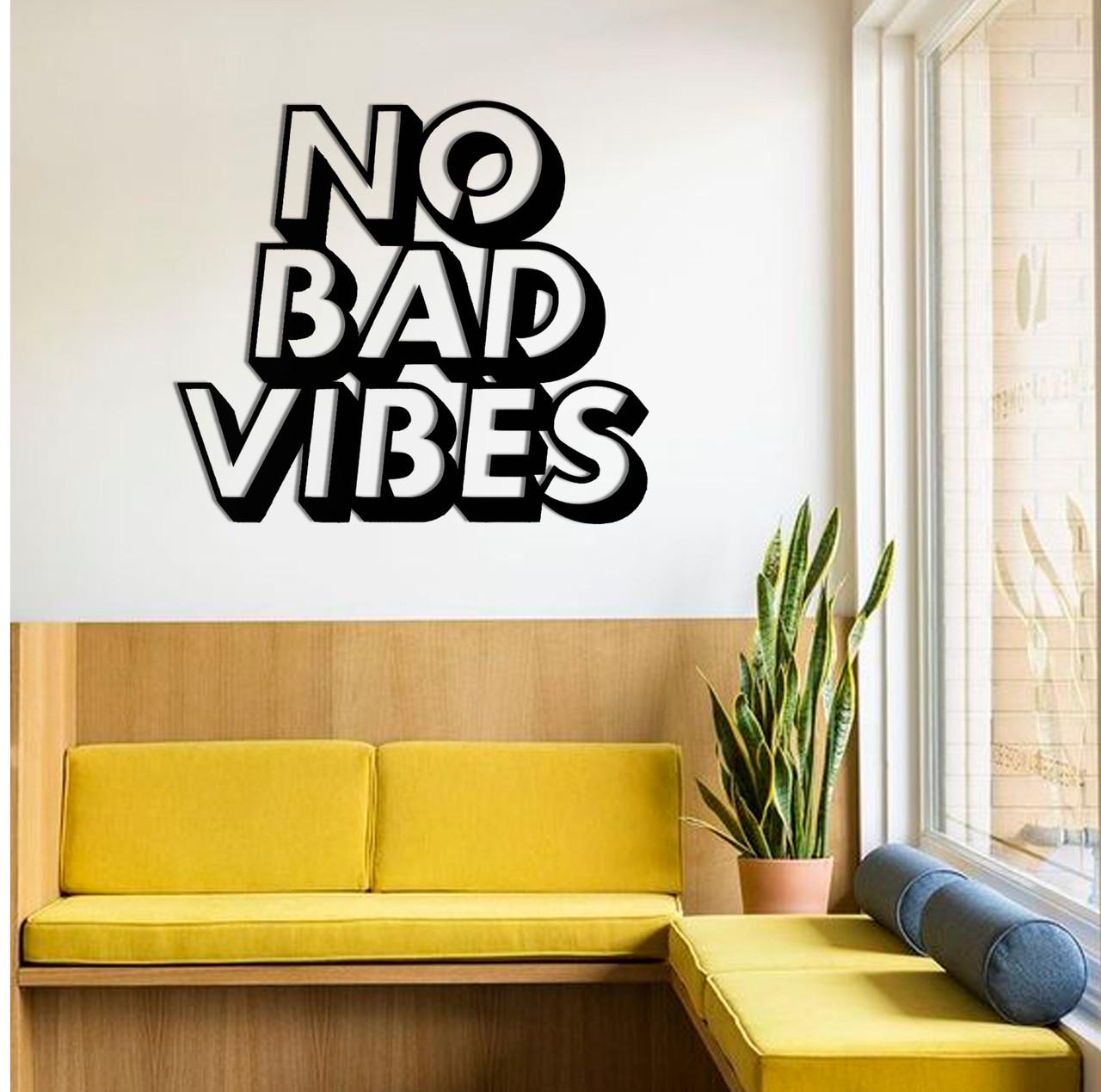 Картина с дерева на стену No Bad Vibes 75х67 см (KD 30075.2) - фото 1