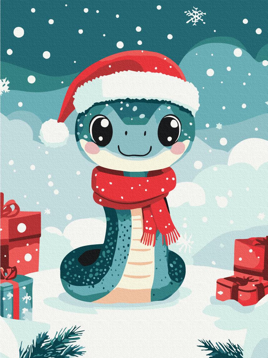 Картина по номерам Brushme 30x40 см Новогодняя змейка (KBS0174)