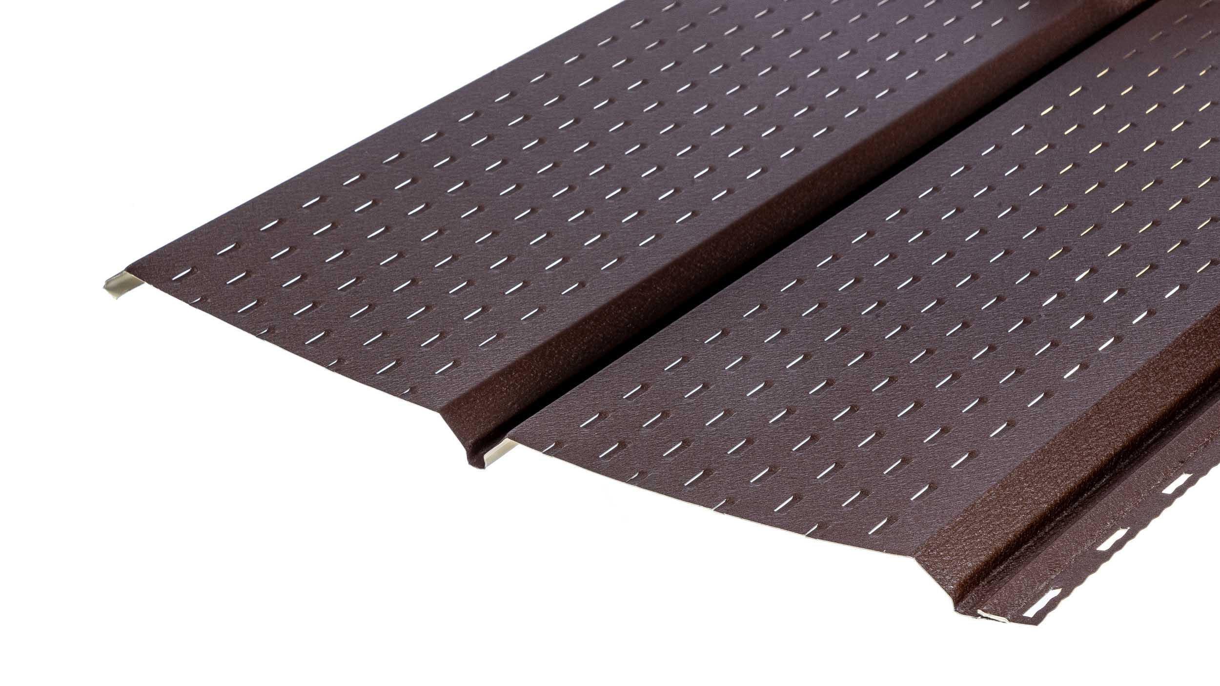 Софит металлический 370х1000 мм матовый RAL 8017 Коричневый (me-23585/16) - фото 1