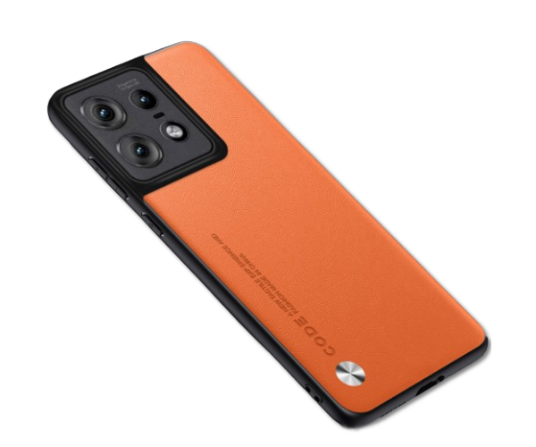 Шкіряний чохол - накладка CODE Tactile Experience для Motorola Edge 50 Pro Оранжевий