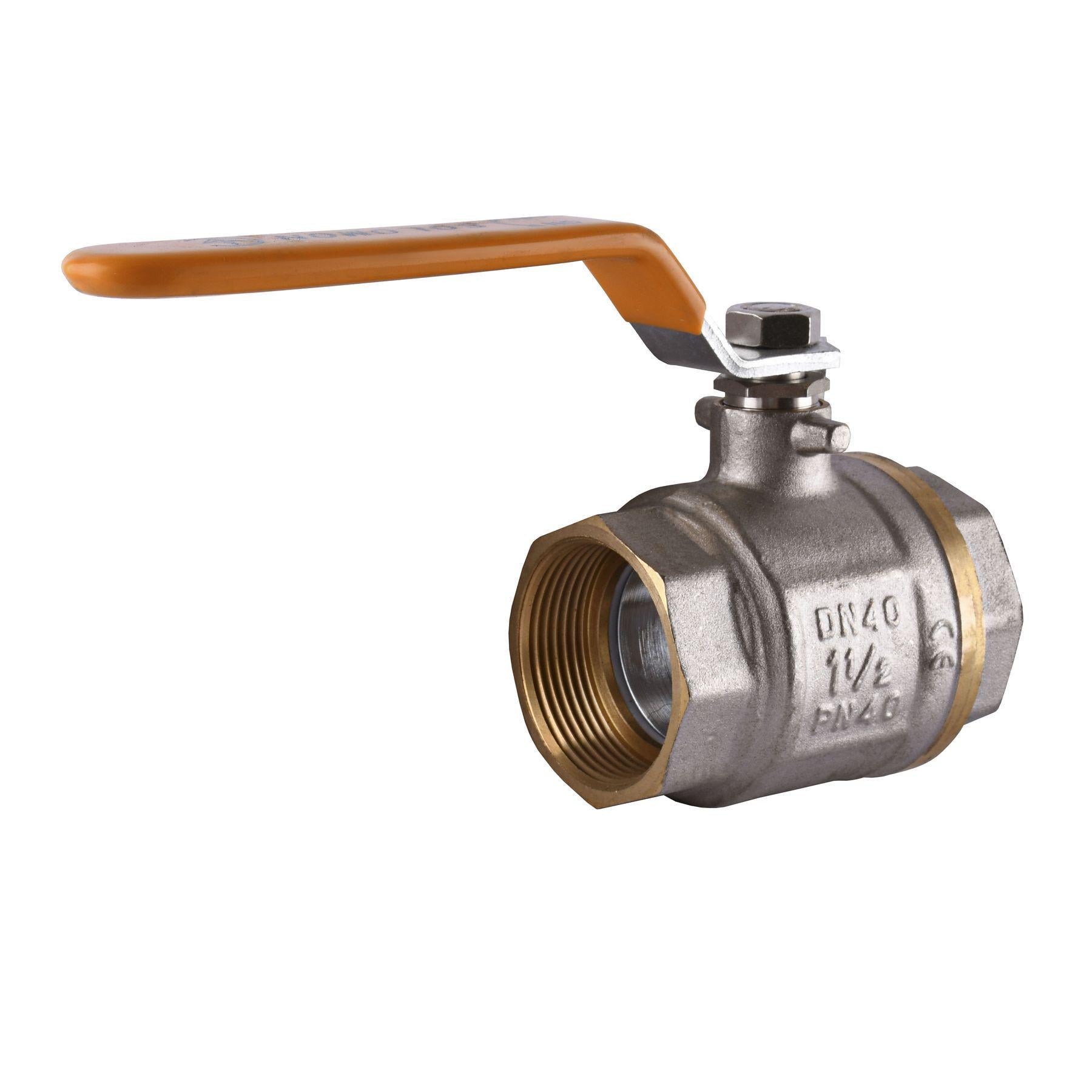 Кран шаровой Solomon 1 1/2" ВВ PN40 прямой латунь (В1001) Кран шаровой Solomon 1 1/2" ВВ PN40 прямой латунь (В1001)