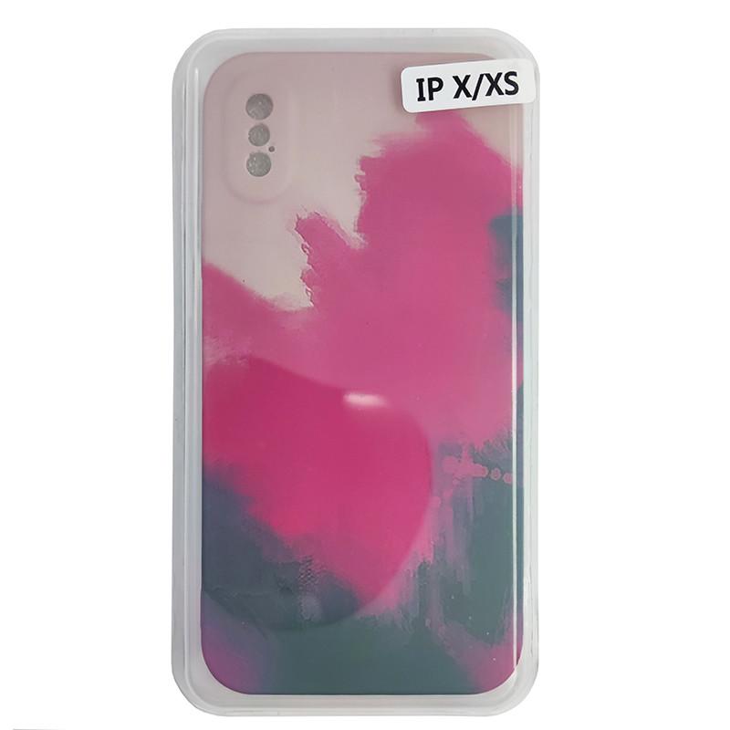 Чехол Silicone Water Print iPhone X/XS Mix Color Red (29caa1-4209)