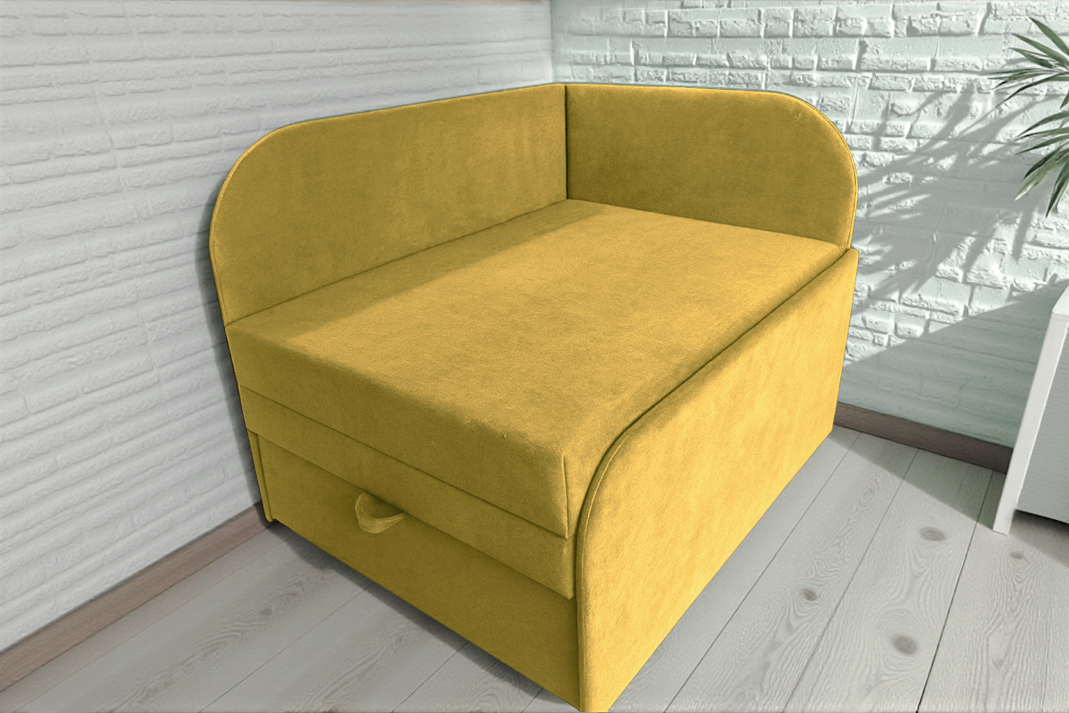 Кресло-кровать детская Tobi Sho Дикси мягкое раскладное правостороннее велюр 950х750х700 мм Fiore Sunny