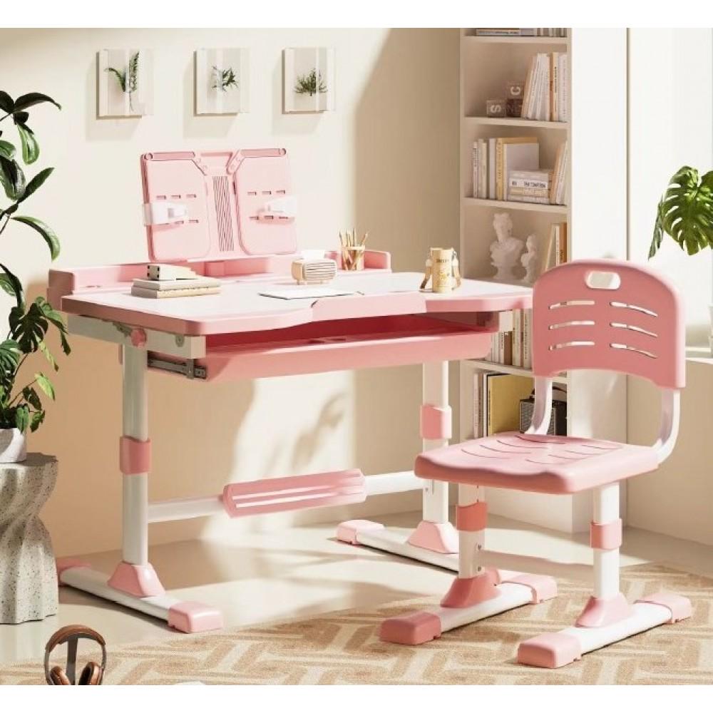 Парта дитяча для школяра Spoko SP-09 з лампою та сидінням Рожевий (42401044)