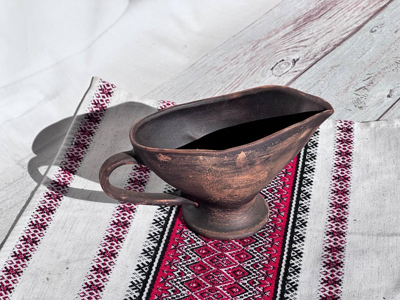 Соусник глиняний з ручкою 250 мл (2372798220) - фото 4 Соусник глиняний з ручкою 250 мл (2372798220) - фото 4