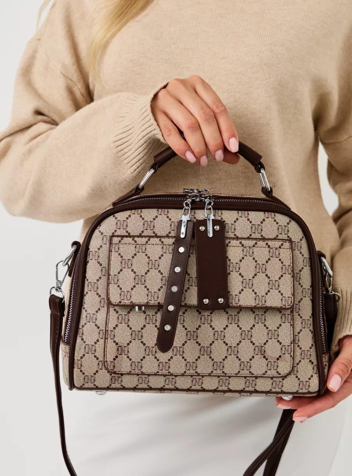 Сумка кросс боди с широким ремнем через плечо Коричневый (73539)