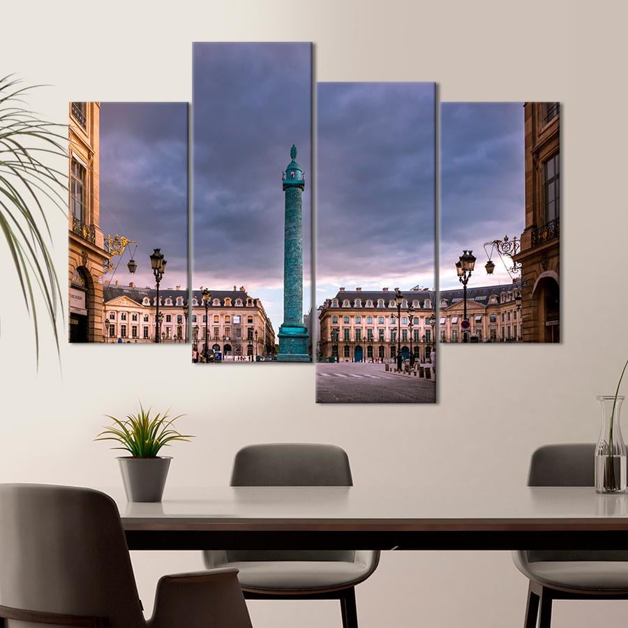 Картина город Панорама Вандомской площади в Париже 129x90 см (A729-4)