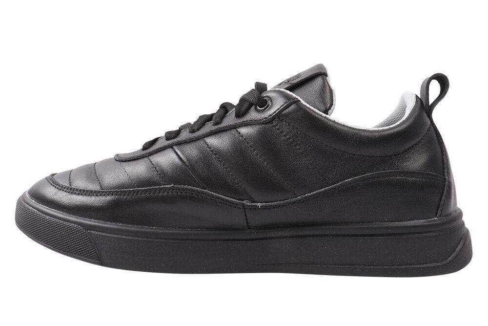 Кеды мужские Road Style из кожи на низком ходу на шнуровке р. 43 Черный (17-8/21DTC)