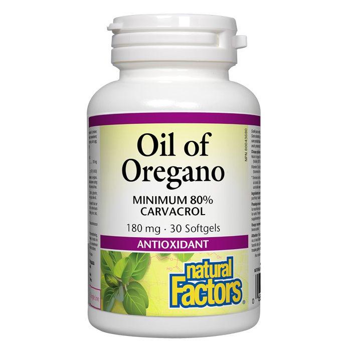 Масло орегано Natural Factors Oil Of Oregano 180 mg 30 Softgels