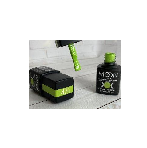 Гель-лак Moon Full Breeze Color 8 мл №431 Насичено салатовий емаль