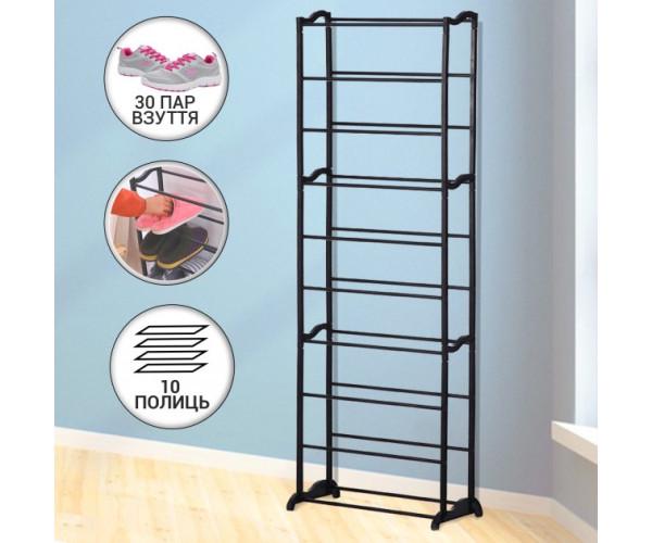 Полиця для взуття Amazing Shoe Racks 8001 30 пар 10 полиць Чорний - фото 3