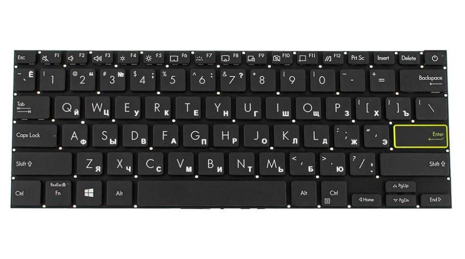 Клавиатура для ноутбука Asus E210 series rus без фрейма Black (169464)