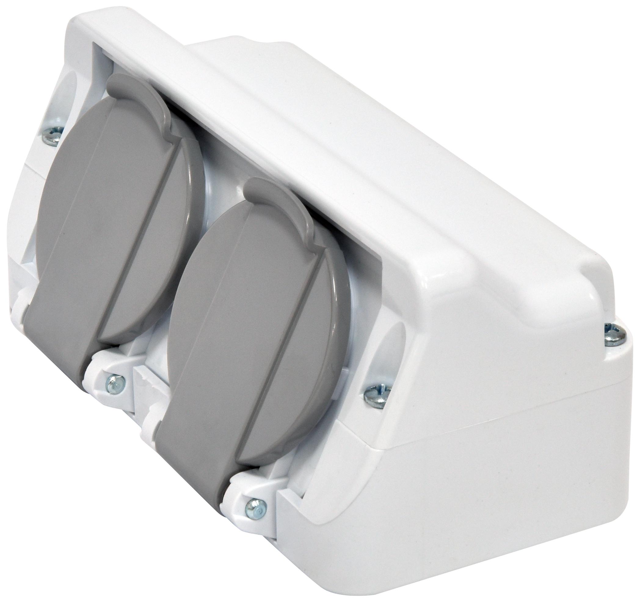 Розетка зовнішня подвійна ETI PRE-2 із заземленням кутова PC IP44 Білий (4481020) - фото 4 Розетка зовнішня подвійна ETI PRE-2 із заземленням кутова PC IP44 Білий (4481020) - фото 4