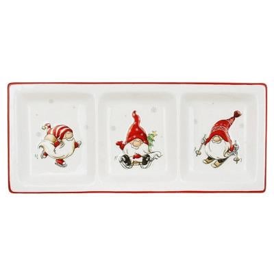 Менажница керамическая 3-х секционная Веселые гномы 28 см (33711)