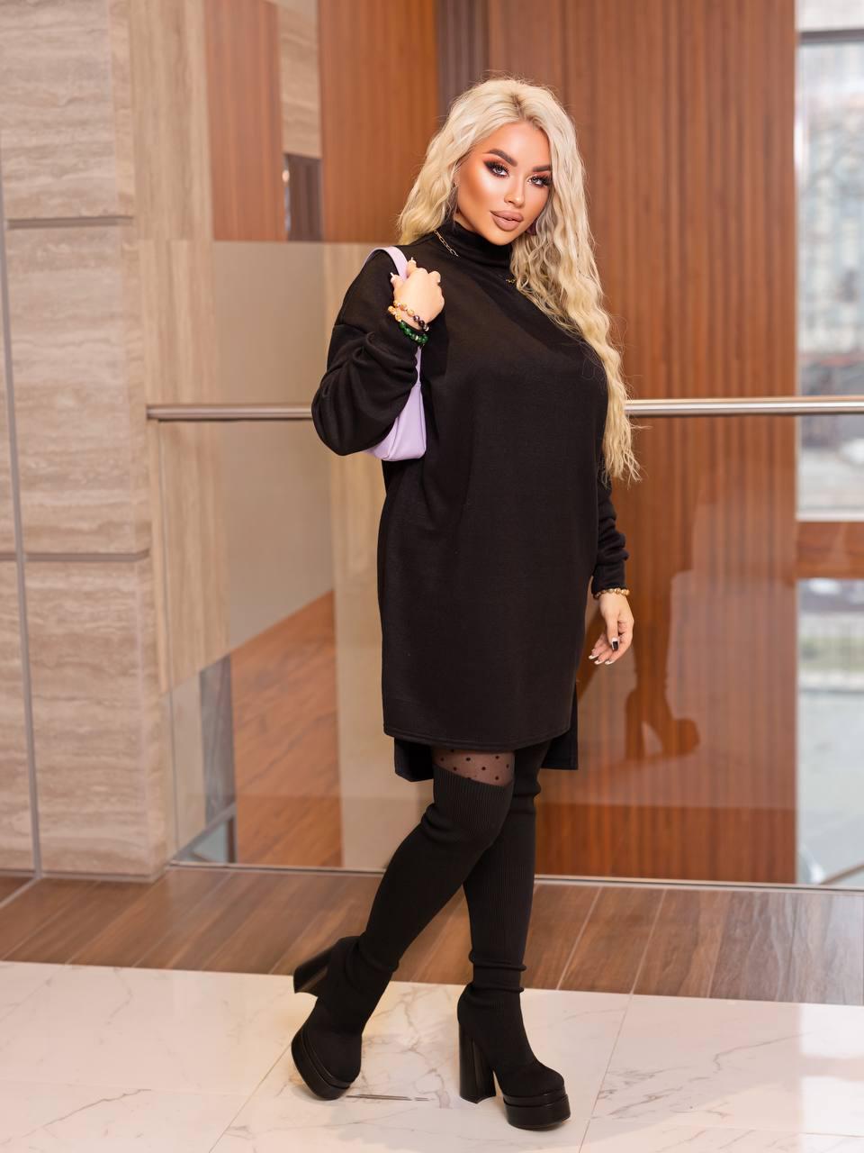 Платье Valery р. 54-58 Черный (#420-эл)