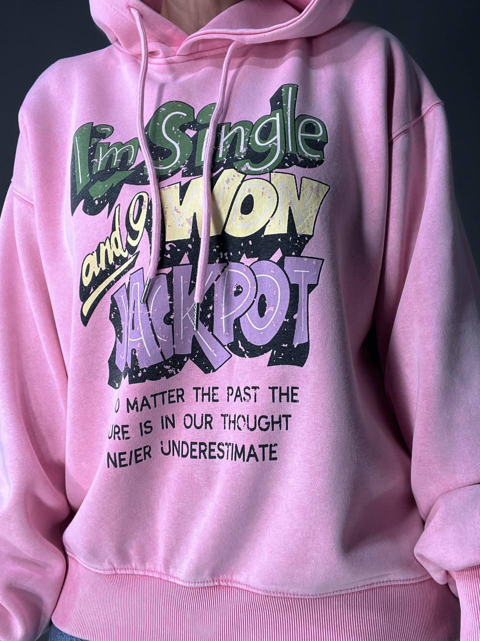 Худи женский A-N 25040 удлиненный с капюшоном вареный тай дай OS Розовый (3431) - фото 10 Худи женский A-N 25040 удлиненный с капюшоном вареный тай дай OS Розовый (3431) - фото 10