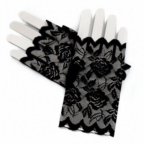 Перчатки митенки гипюровые SETA Decor 13-863BLK Перчатки митенки гипюровые SETA Decor 13-863BLK