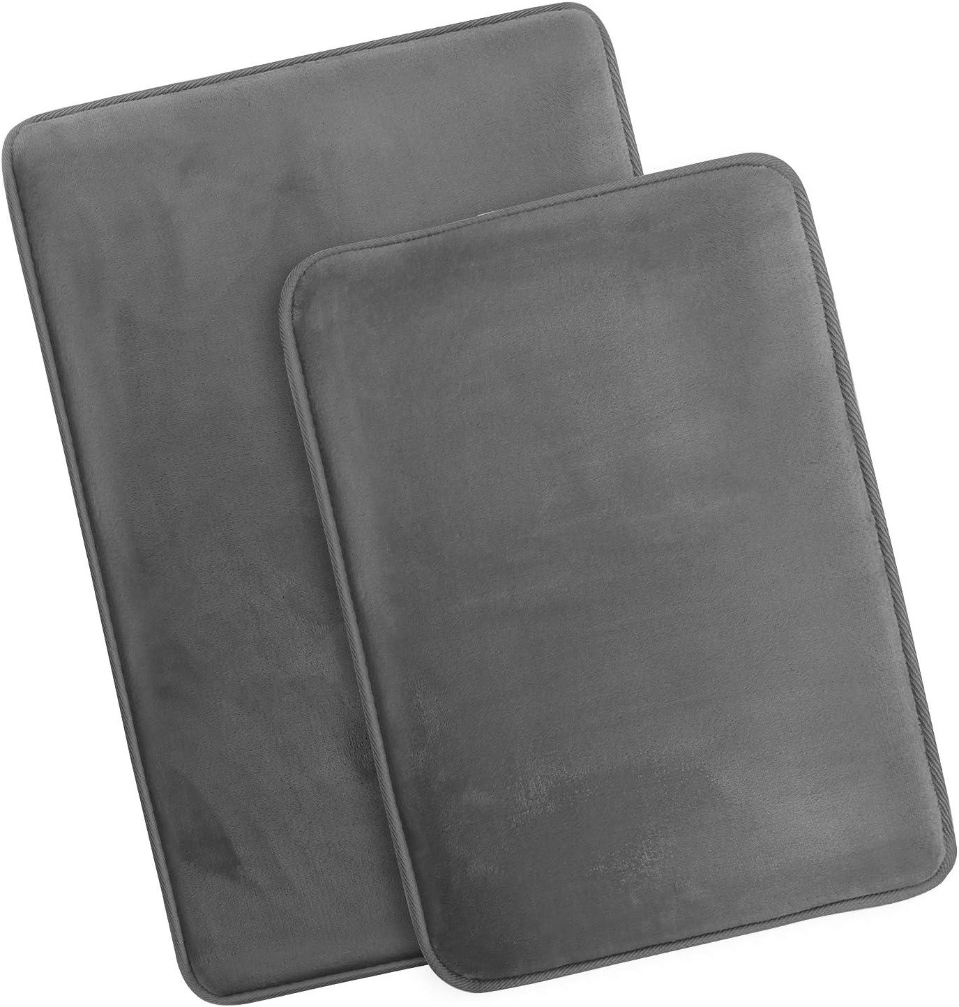 Набор антискользящих ковриков для ванной с эффектом памяти 2 шт. Графит