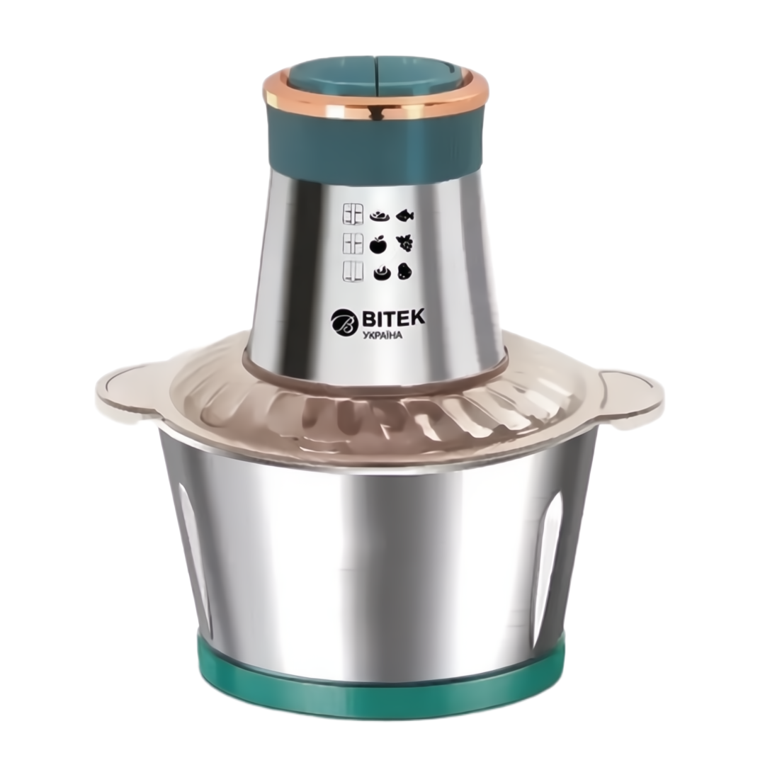 Подрібнювач кухонний Bitex Chopper з металічною чашою 1500 Вт Зелений (15023682)