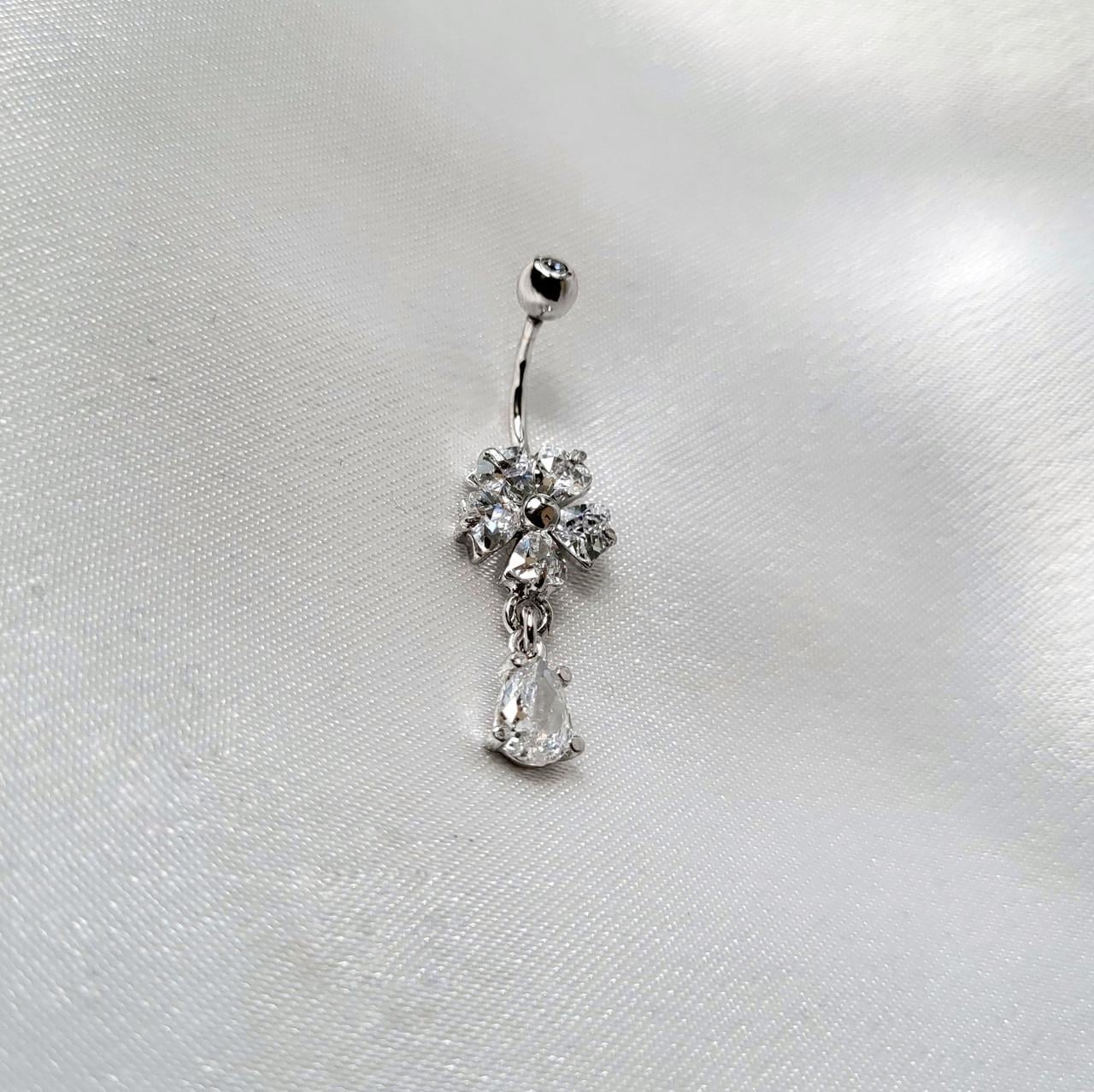 Пирсинг в пупок Василек серебро 925 пробы 2,10 г (600502р)