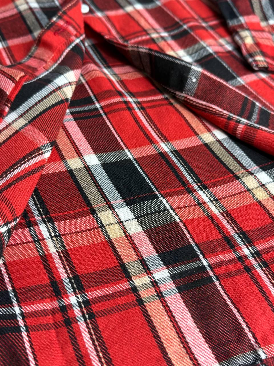 Сорочка жіноча Baoyu 225-1 в клітинку оверсайз фланель OS Червоний (4762) - фото 5