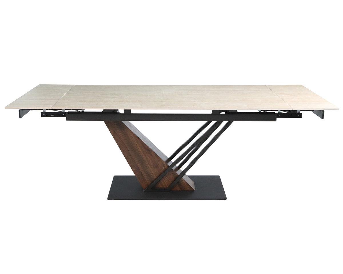 Стол Intarsio FERNANDO CERAMIC 160/220x90 Травертин матовый/Темный орех (28710911) - фото 3 Стол Intarsio FERNANDO CERAMIC 160/220x90 Травертин матовый/Темный орех (28710911) - фото 3