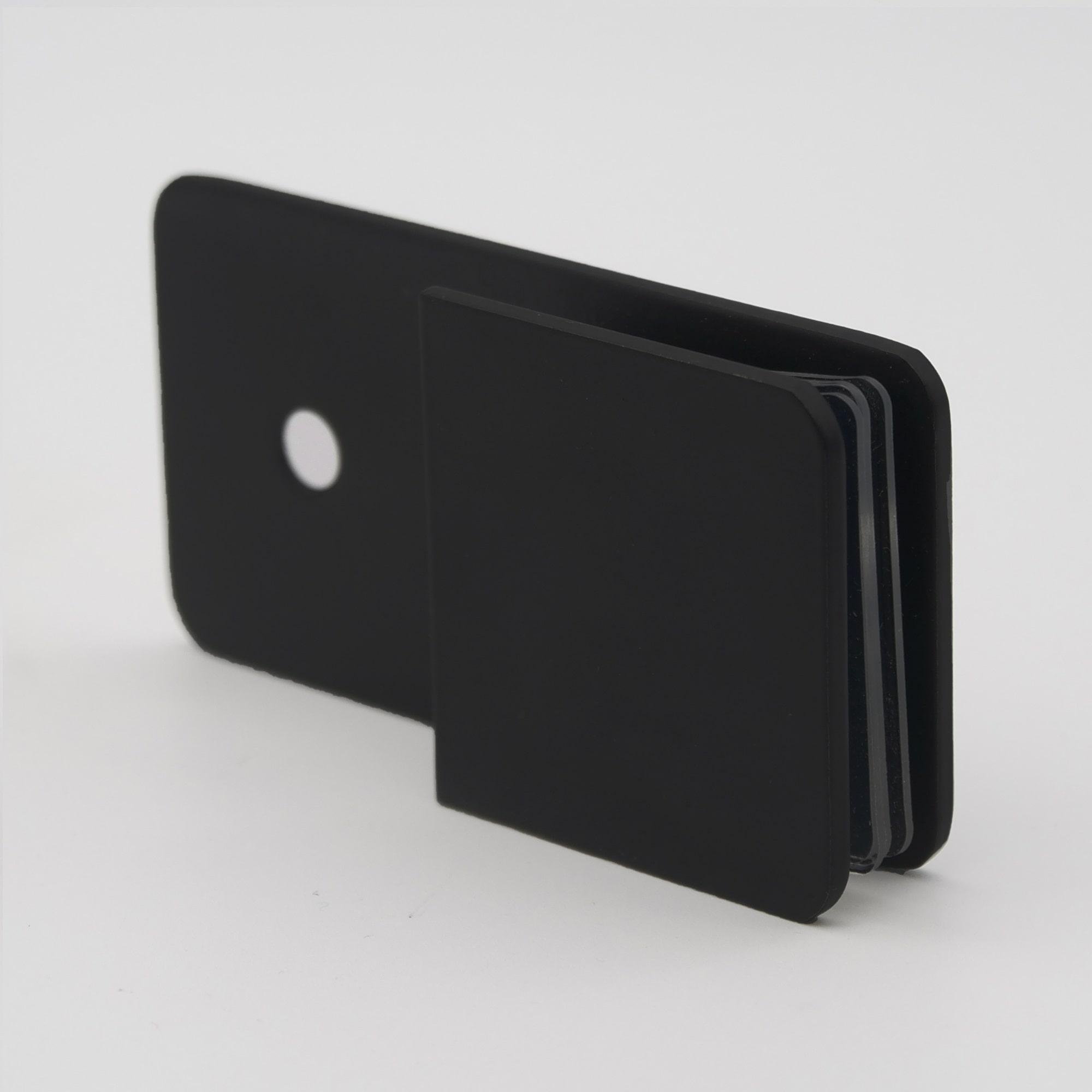 Стеклодержатель стена/стекло 180 градусов нержавеющая сталь Черный