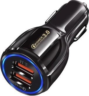 Зарядное устройство автомобильное TRw 2USB PD18W QC 3.0 Black (HP050555)