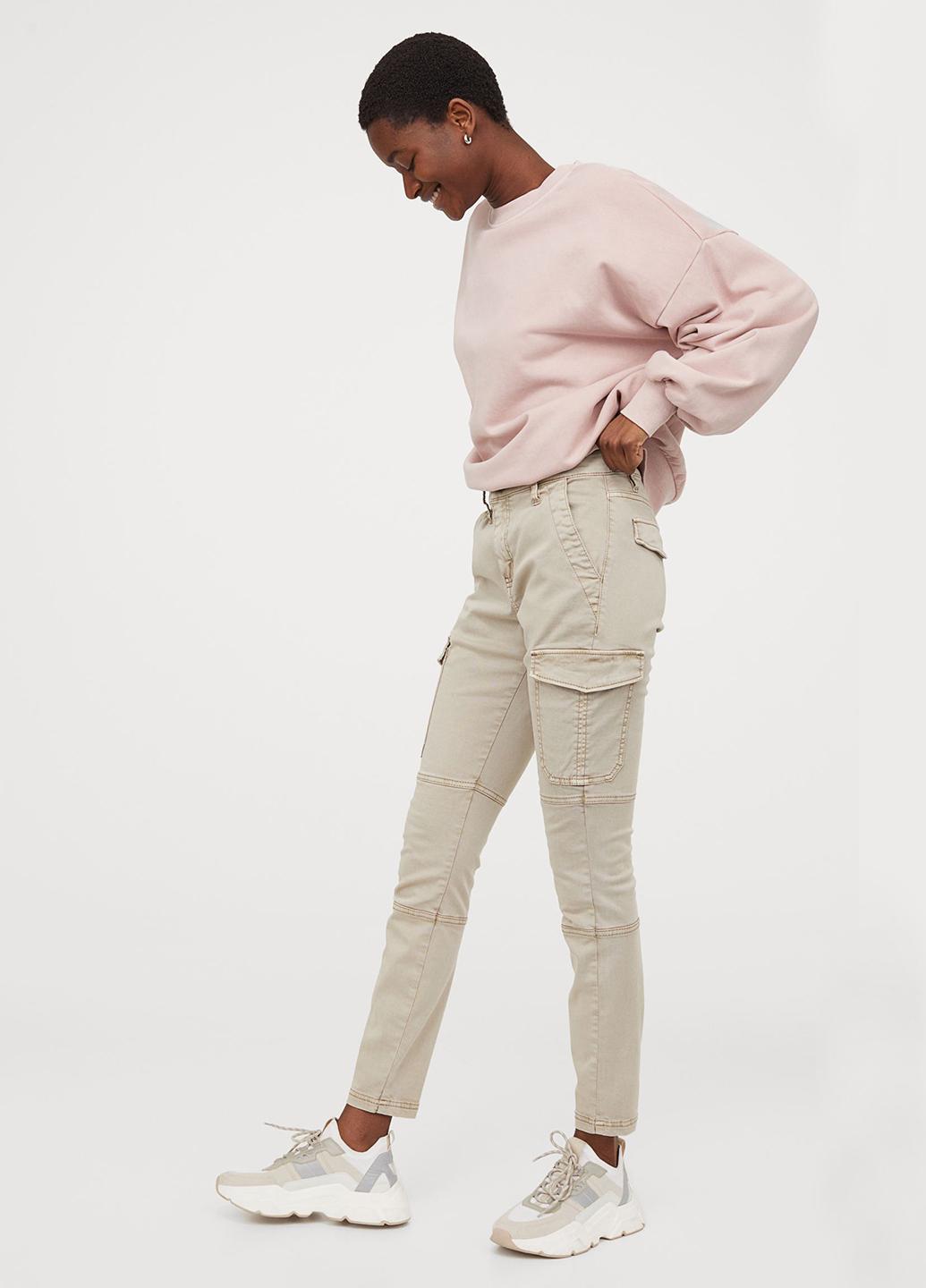 Брюки H&M р. 32 Бежевый (920528003b49)