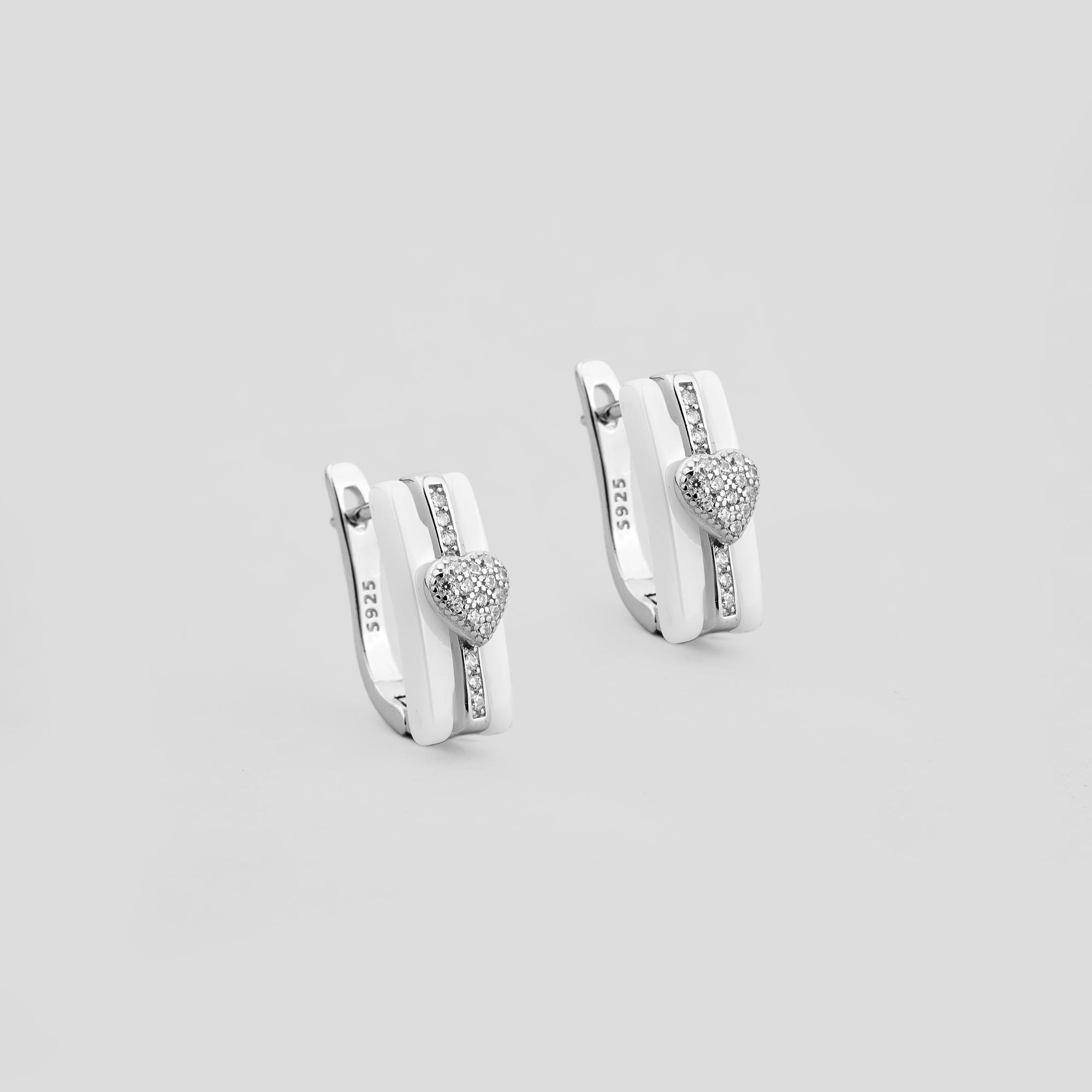 Серебряные серьги Minimal Сердце тосканы (16381)