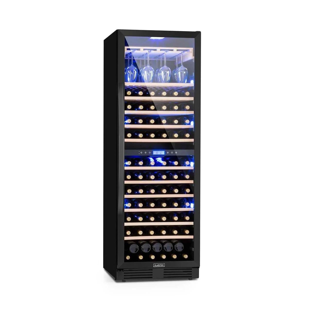 Винный холодильник встроенный Klarstein Vinovilla Grande 162 Duo Onyx (38413332)