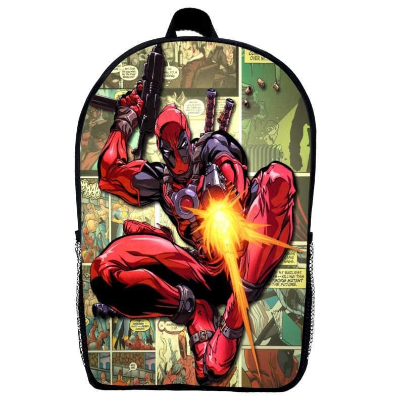 Школьный рюкзак с принтом Deadpool 09 39х27х14 см 14 л Черный (2399980115)