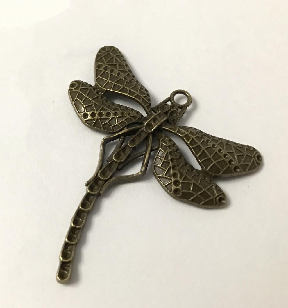 Подвеска фигурная металлическая Стрекоза 5,5х5 см Бронзовый (476379348)