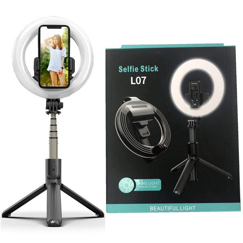 Селфи Led лампа кольцевая Mirror Selfie Stick L07 на треноге 16 см Черный (6251518) - фото 6 Селфи Led лампа кольцевая Mirror Selfie Stick L07 на треноге 16 см Черный (6251518) - фото 6