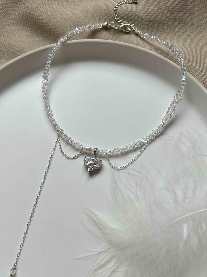 Кольє з перлами та ланцюжками (5488) - фото 3 Кольє з перлами та ланцюжками (5488) - фото 3