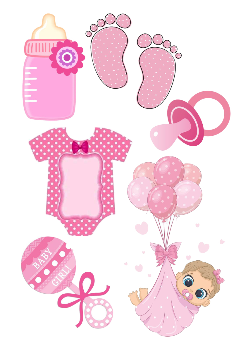 Картинка на торт вафельная It's a girl (14385)