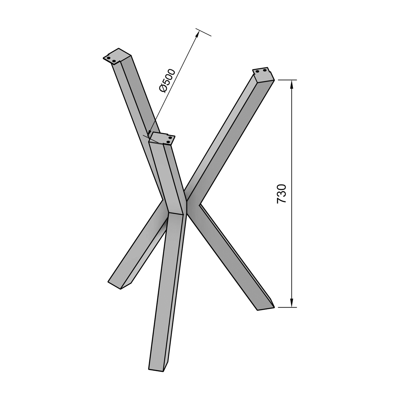 Каркас для столу з металу Scandi Ø 500 мм H 730 мм Чорний (1095) - фото 9 Каркас для столу з металу Scandi Ø 500 мм H 730 мм Чорний (1095) - фото 9