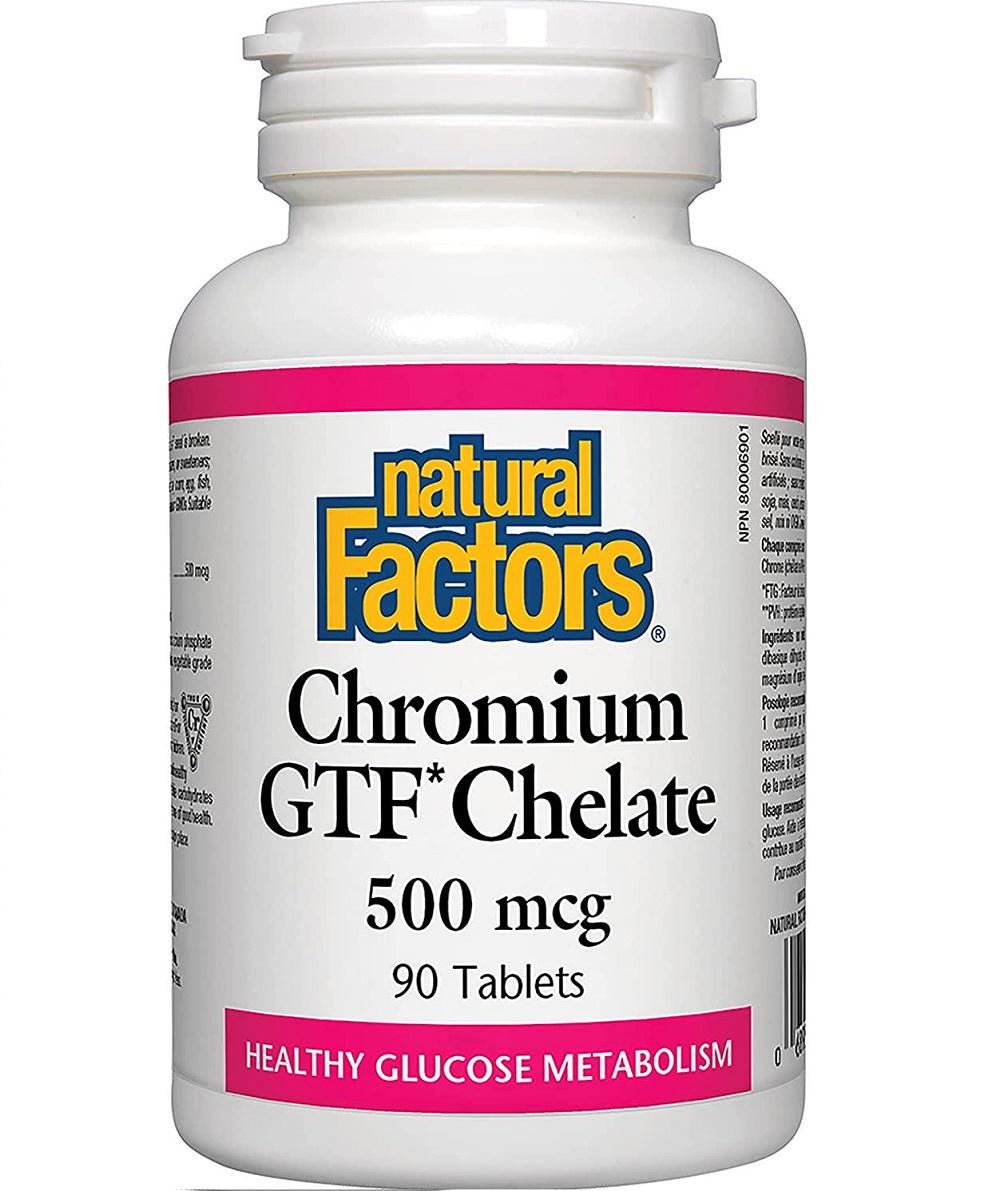 Мікроелемент Хром Natural Factors Chromium GTF Chelate 500 mcg 90 Tabs