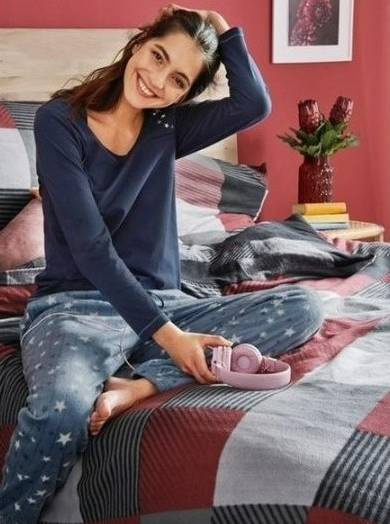 Пижама Esmara 132K XS Синий/Разноцветный (132K/XS) - фото 4 Пижама Esmara 132K XS Синий/Разноцветный (132K/XS) - фото 4