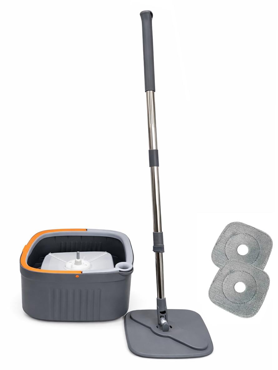 Швабра квадратная турбо с отжимом и ведром на 2 л с автоматическим полосканием и центрифугой (33554341) Швабра квадратная турбо с отжимом и ведром на 2 л с автоматическим полосканием и центрифугой (33554341)