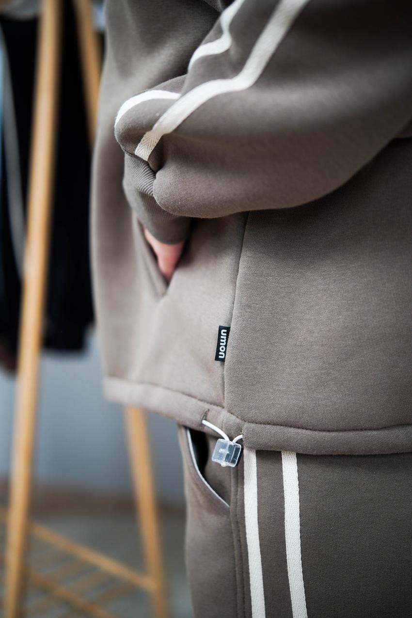 Костюм женский М208.4 на замке с начесом XXL Бежево-серый (1033-1-64) - фото 5 Костюм женский М208.4 на замке с начесом XXL Бежево-серый (1033-1-64) - фото 5